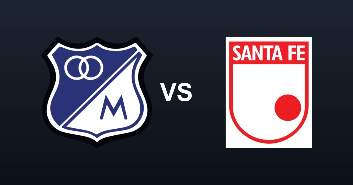 Crest matchup: Millonarios versus Independiente Santa Fe, the two clubs of the Clásico Bogotano.