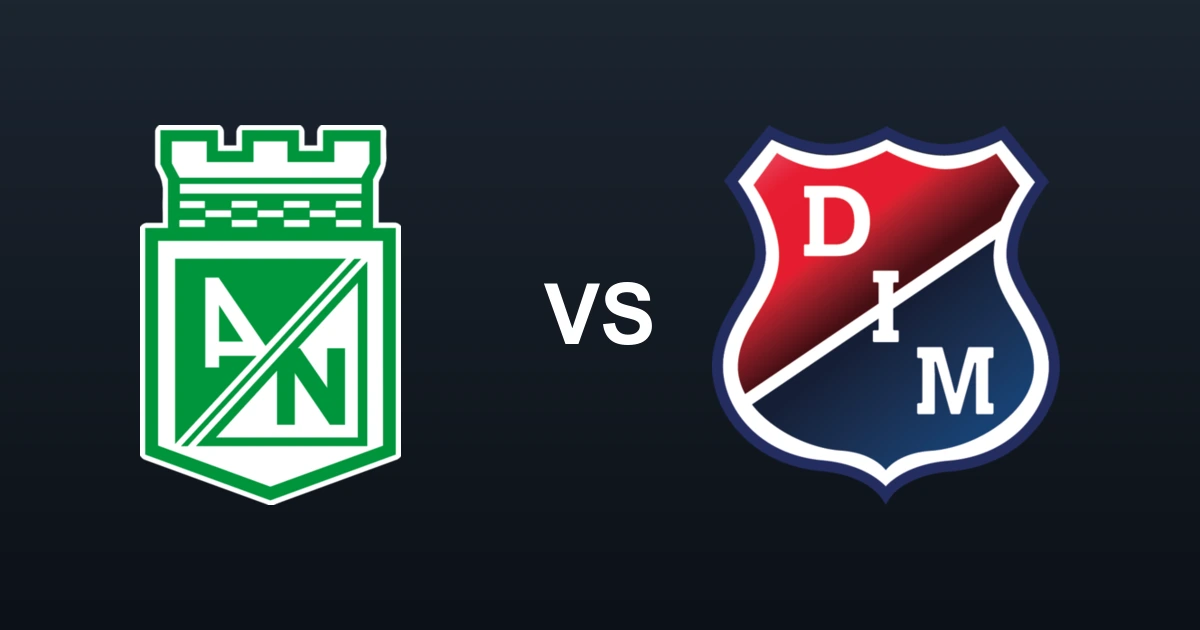 Crest matchup: Atlético Nacional versus Independiente Medellín, the two clubs of the Clásico Paisa.