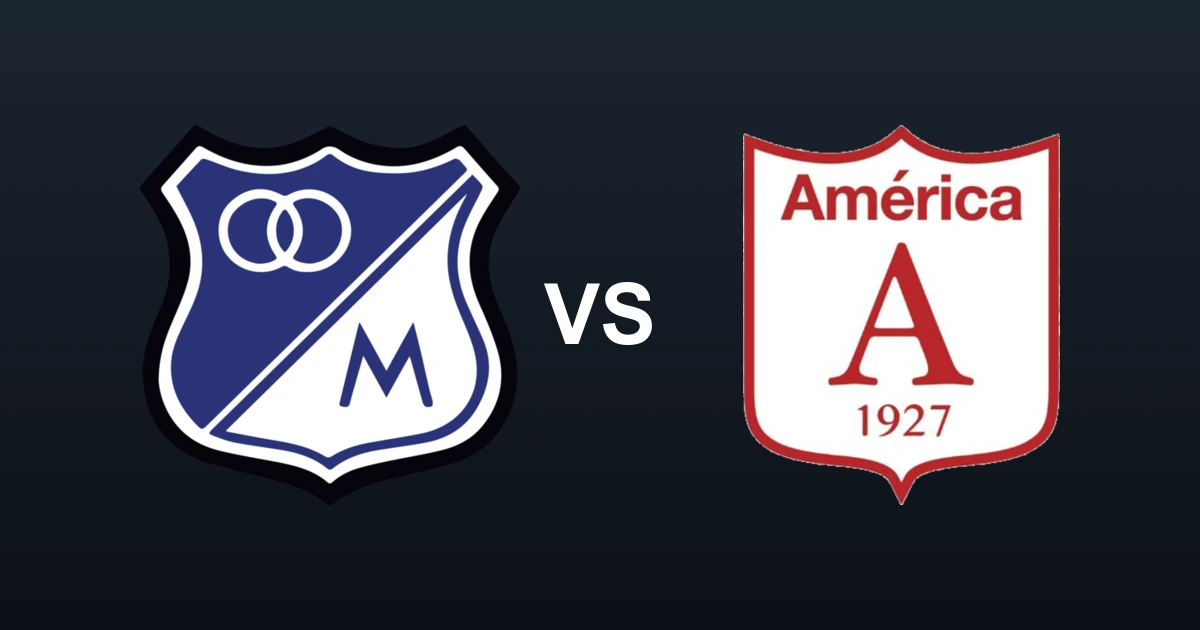 Crest matchup: Millonarios versus América de Cali, the two clubs of the Clásico de las Estrellas.