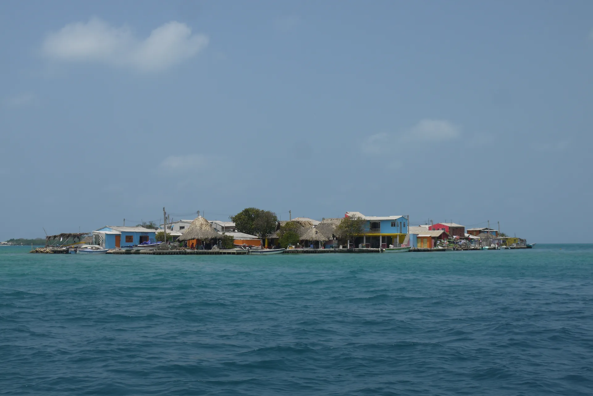 Santa Cruz del Islote, a densely built island in the San Bernardo archipelago