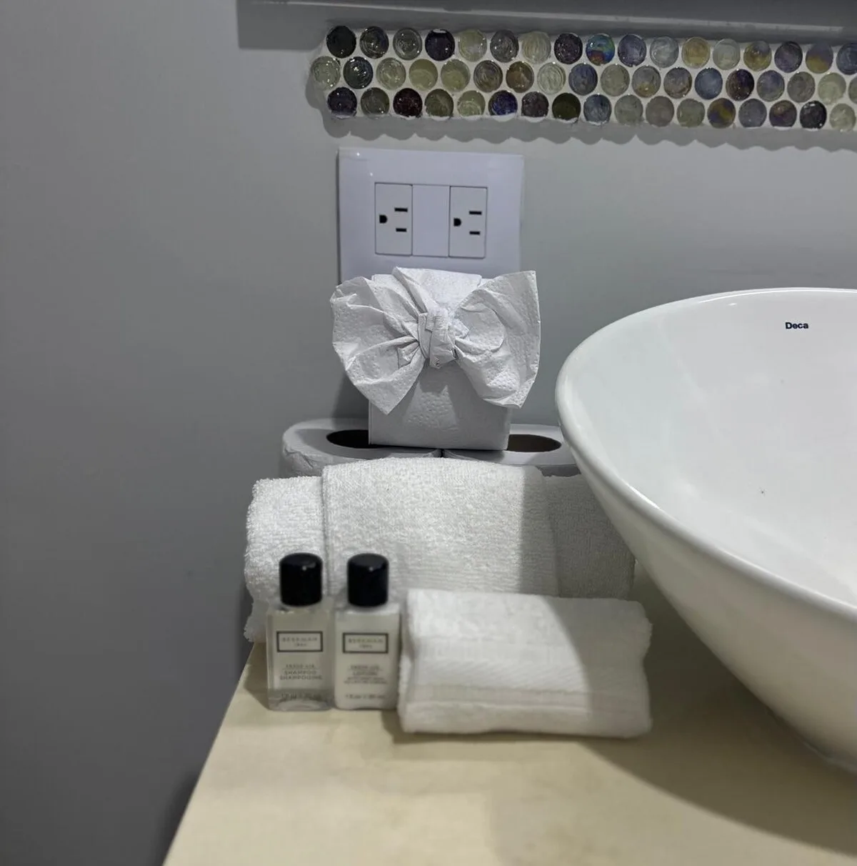 Bathroom with soaking tub and double sink