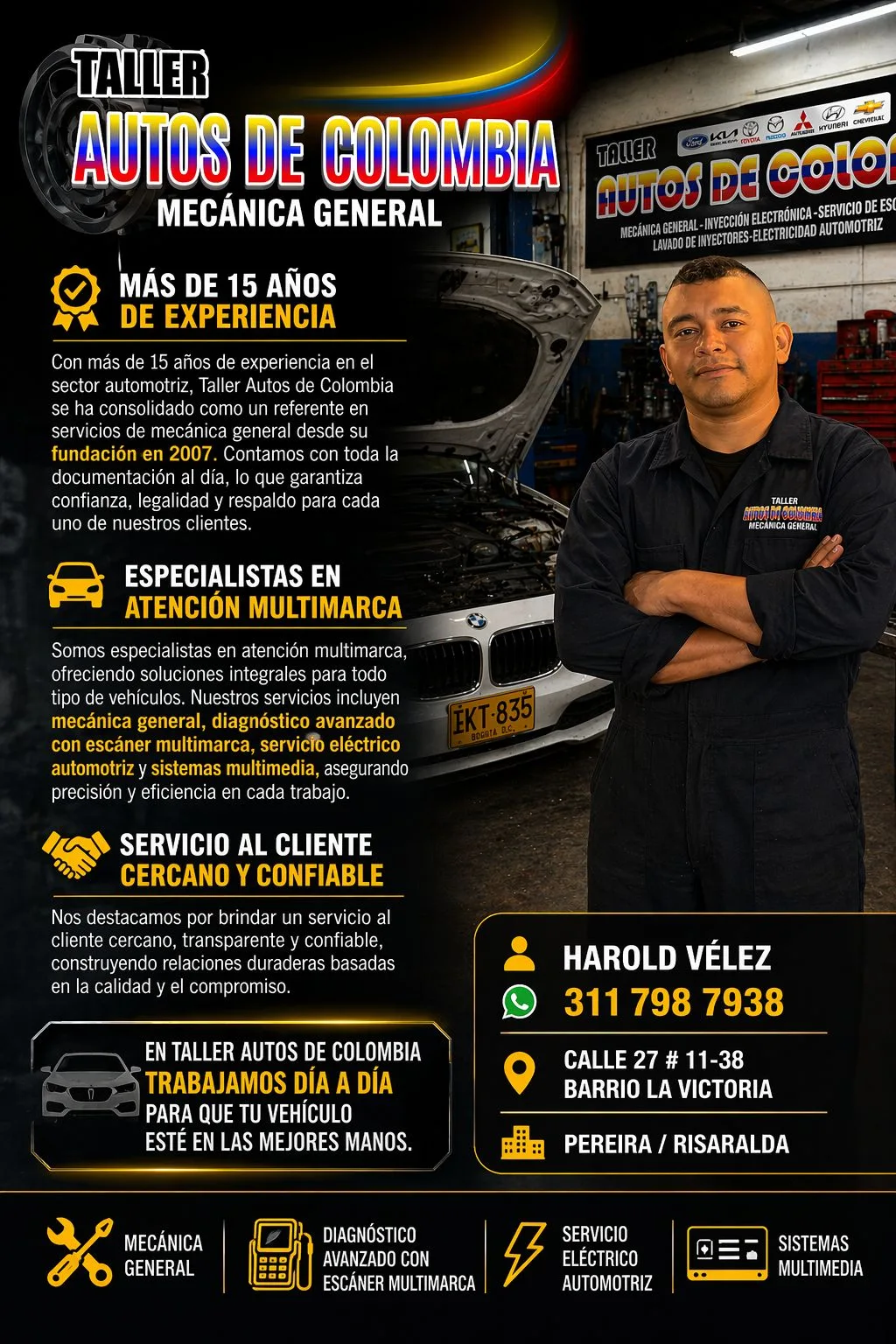 Taller Autos de Colombia business flyer